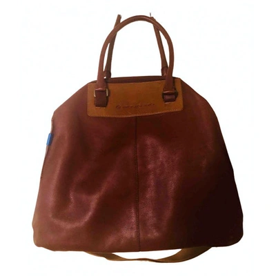 Pre-owned Piquadro Leather Travel Bag In Brown