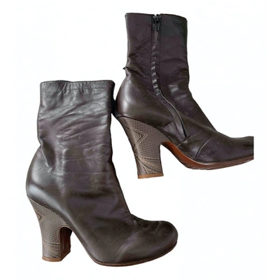 Pre-owned Chie Mihara Leather Boots In Brown
