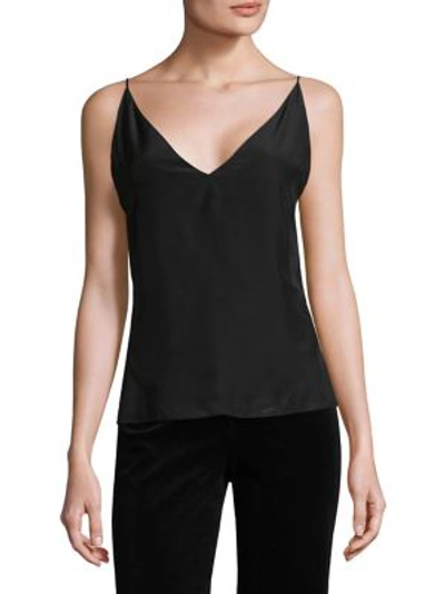 J Brand Lucy Matte Silk Camisole Top In Black