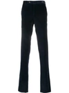 Pt01 Ribbed Velvet Chino Trousers In Blue