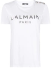 Balmain Logo Embellished Shoulder T-shirt In White