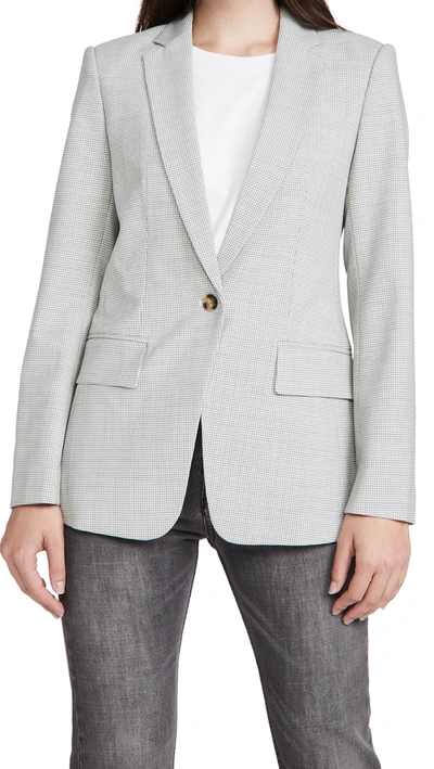 Club Monaco White And Grey Borrem Blazer In Size 0