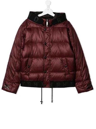 John Richmond Junior Teen Feather Down Hooded Jacket In Red