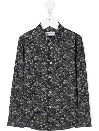 Paolo Pecora Teen Floral Long-sleeve Shirt In Grey