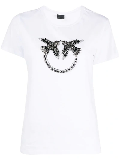 Pinko Quentin Crystal-embellished T-shirt In White