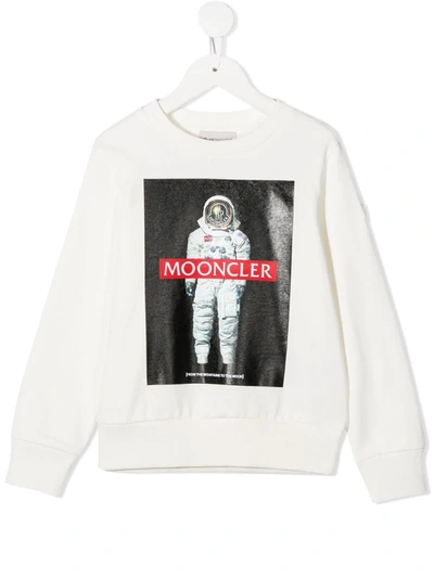 Moncler Kids' Mooncler Astronaut Print T-shirt In Neutrals