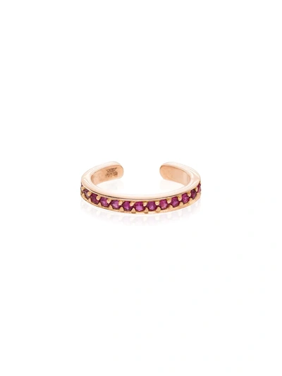 Anita Ko 18kt Rose Gold Ruby Ear Cuff In Pink