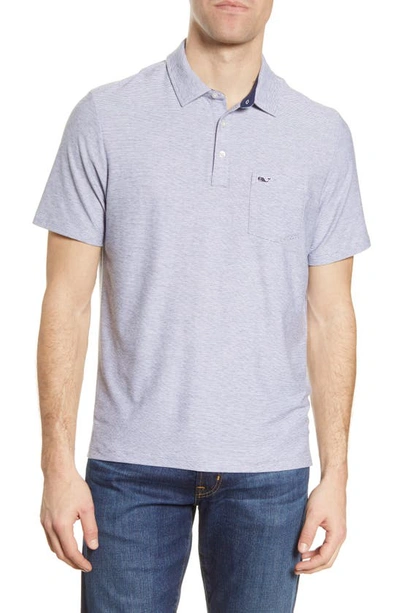 Vineyard Vines Destin Regular Fit Stripe Sankaty Performance Polo In Deep Bay