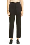 Lafayette 148 Clinton Radiant Satin Cloth Ankle Pants In Black
