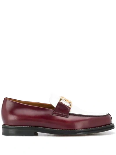 Lanvin Two-tone Loafers In Red