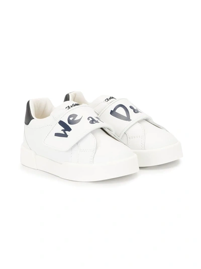 Dolce & Gabbana Kids' Portofino Light Sneakers In White