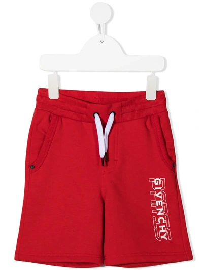 Givenchy Kids' Logo Drawstring Shorts In Red