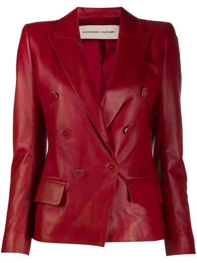 Alexandre Vauthier Fitted Lambskin Jacket In Red
