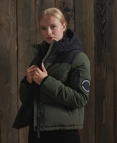 Superdry Women's Quilted Everest Jacket In Khaki ModeSens