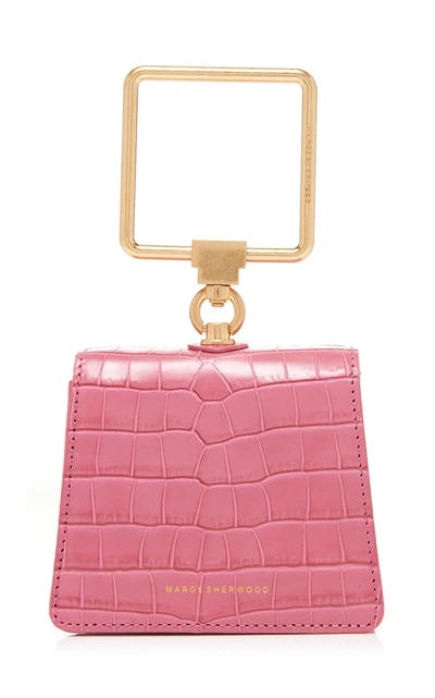 Marge Sherwood Mini Pump Croc-effect Leather Top Handle Bag In Pink