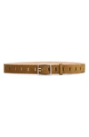 Rag & Bone Sidekick Perforated Leather Belt In Golden Brown