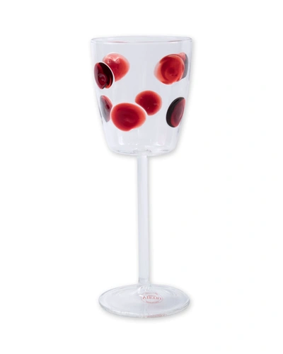 Vietri Drop Wine Glass In Red