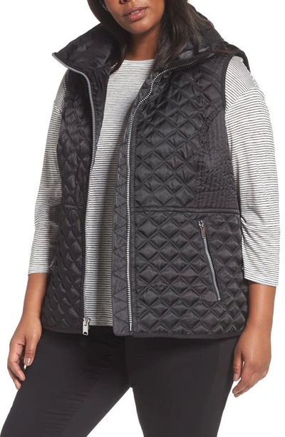 Andrew Marc Caitlin Quilted Vest In Black