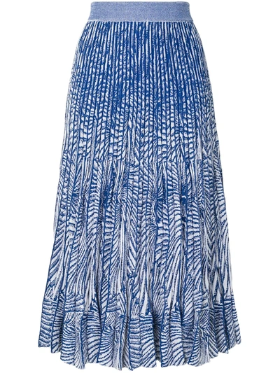 Baum Und Pferdgarten Cyrilla Tiger Shell-pattern Pleated Skirt In Blue