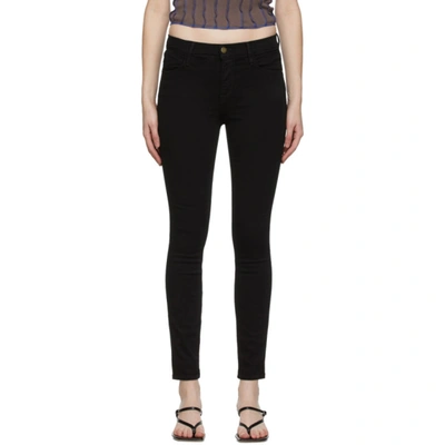 Frame 24 Hour Cropped High-rise Skinny Jeans In Black