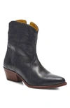 Free People New Frontier Western Bootie In Carbon Leather