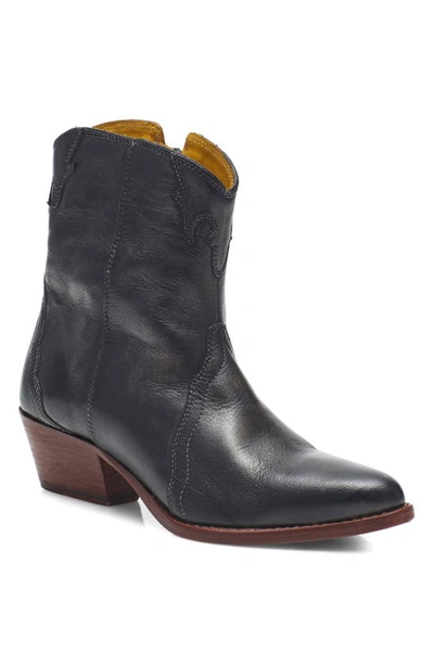 Free People New Frontier Western Bootie In Carbon Leather