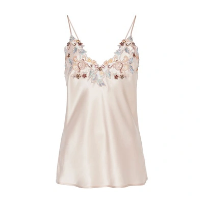 La Perla Silk Camisole With Frastaglio In Wild Rose Multicol.