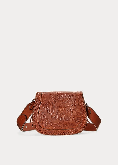Ralph Lauren Leather Small Crossbody Bag In Cuoio