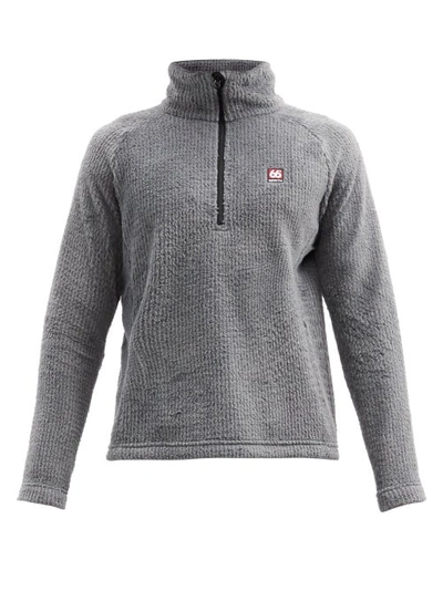 66 North Hrannar Logo-embroidered High-neck Fleece Sweater In Smoke Grey