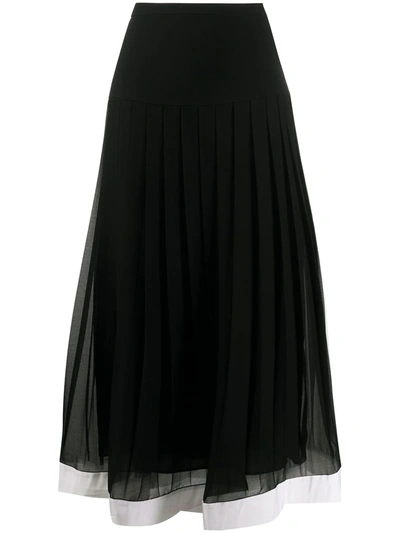 Givenchy Midi Pleated Skirt In Black