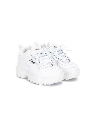 Fila Big Kids Disruptor Ii Casual Athletic Sneakers From Finish Line In White/navy/red
