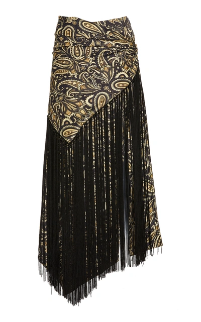 Jonathan Simkhai Women's Nala Paisley-printed Handkerchief Skirt In Black,white