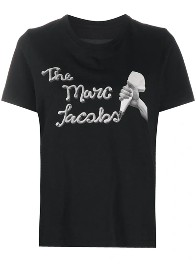 Marc Jacobs Short Sleeve Printed Logo T-shirt In Black