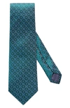 Eton Medallion Silk Tie In Green