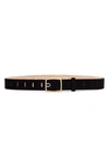 Rag & Bone Sidekick Perforated Leather Belt In Black