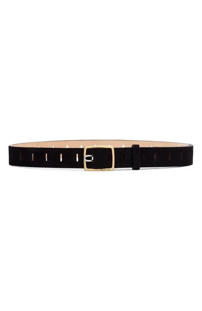 Rag & Bone Sidekick Perforated Leather Belt In Black