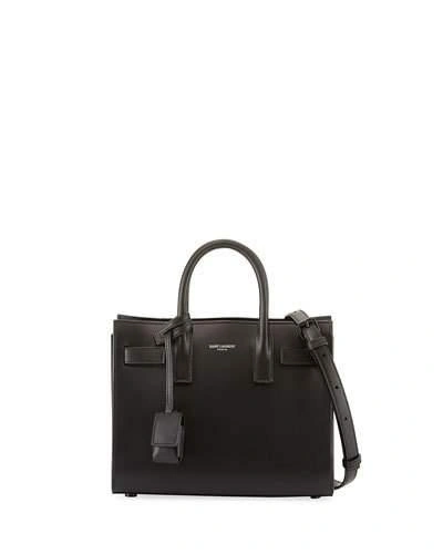 Saint Laurent Sac De Jour Nano Bonded Calf Tote Bag, Black