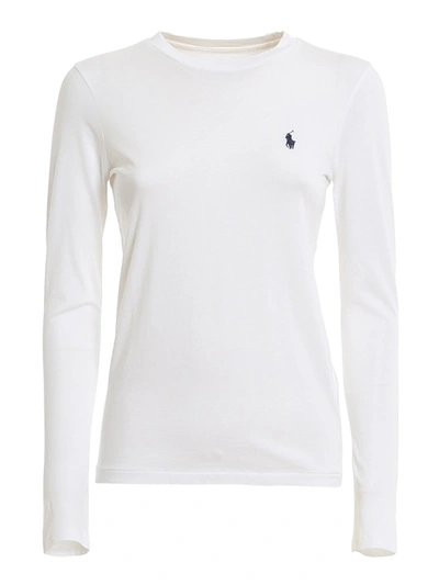 Polo Ralph Lauren Logo Embroidery Cotton T-shirt In White