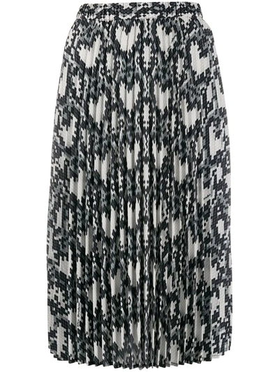 Love Moschino Python Print Tech Fabric Skirt In Grey In Black
