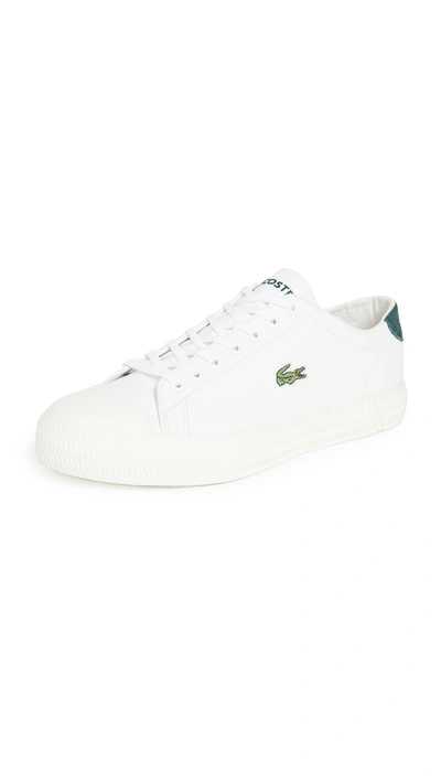 Lacoste Gripshot Sneakers In White Green Leather In White/dark Green