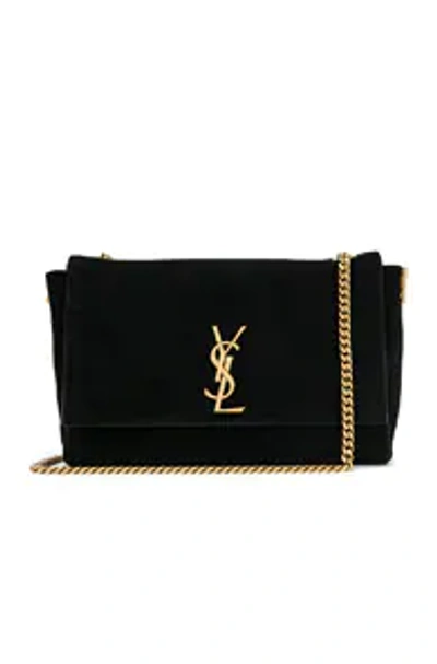 Saint Laurent Medium Kate Reversible Chain Bag In Black