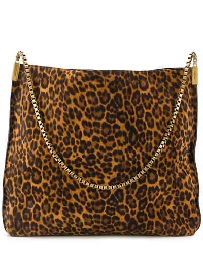 Saint Laurent Suzanne Medium Leopard-print Suede Shoulder Bag In Natural