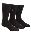 Polo Ralph Lauren Super Soft Crew Dress Socks 3-pack In Black