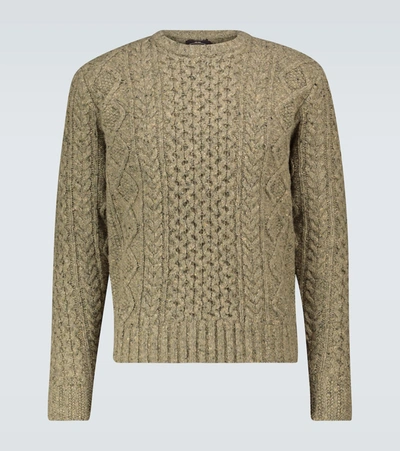 Rrl Donegal Wool Sweater In Green