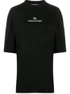 Balenciaga Sponsor Logo Embroidered Fitted T-shirt In Black