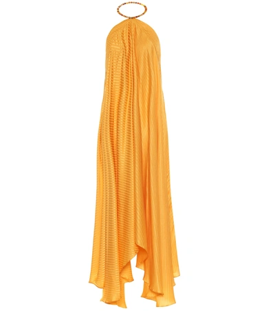 Galvan Terrazza Silk Jacquard Maxi Dress In Yellow