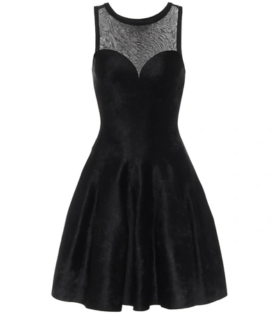 Alaïa Stretch-velvet Minidress In Black