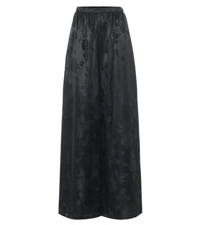 Balenciaga Wide-leg Floral-jacquard Pants In Black