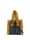 Stand Studio Lolita Faux-leather And Shearling Tote Bag In Black