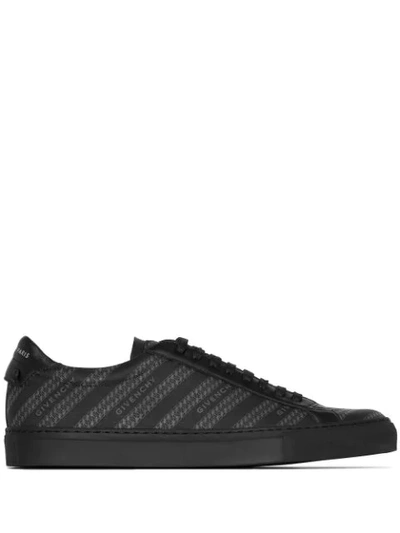 Givenchy Urban Street Logo Black Coated Canvas Sneakers